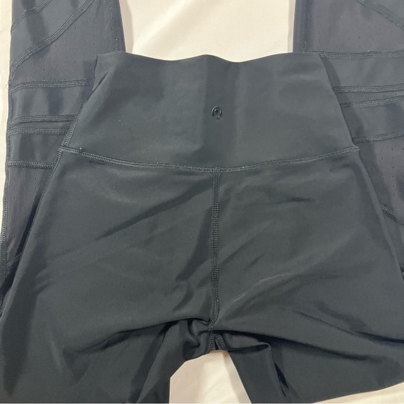 Lululemon Wunder Under Pant Hi-Rise Tech Mesh Black sz 2 - Picture 7 of 9